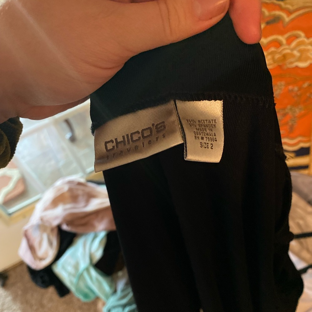 Chicos Size 2 Black Collared Jacket Cardigan - image 3